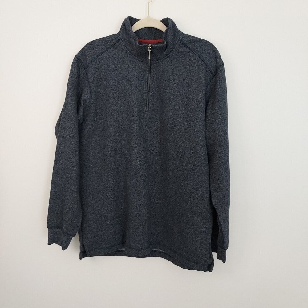 Rainforest Men's Quarter Zip Knit Blue Pullover Size Large